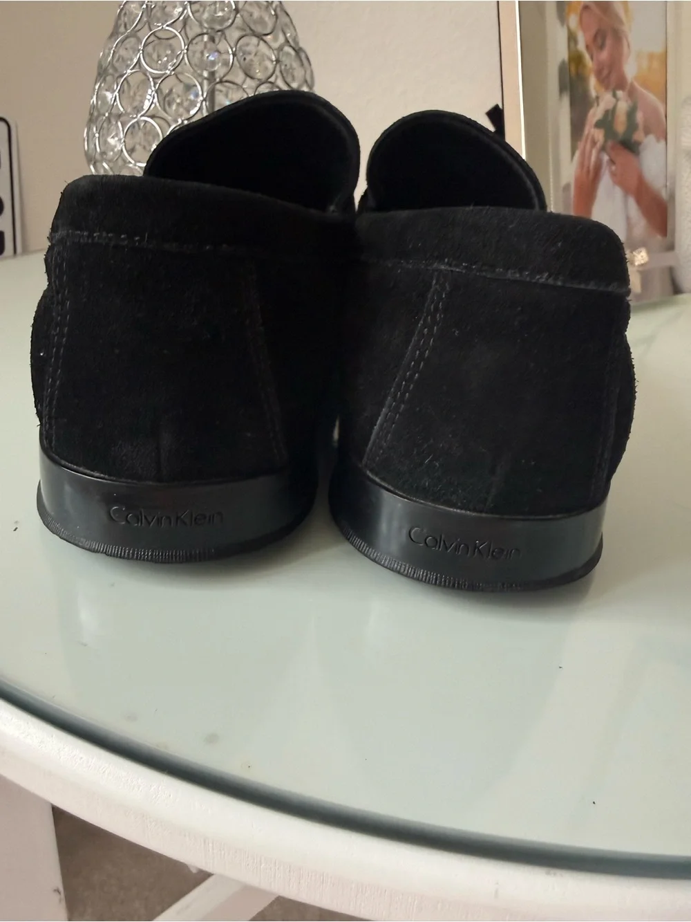 Calvin Klein Black Suede Bit-Detail Loafers